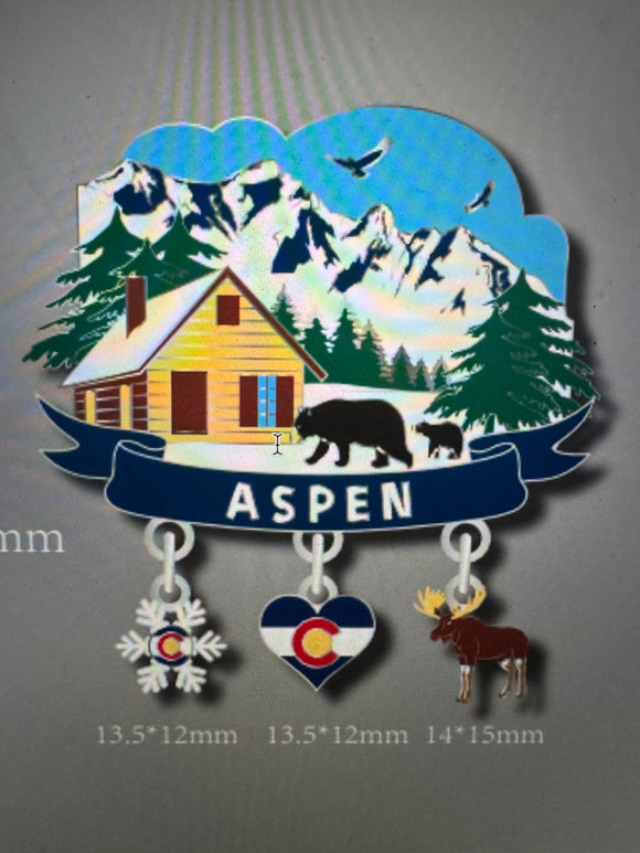 R&R Sports Aspen 3 Charm Magnet-Item# Mag 7178 (288 Per Carton)