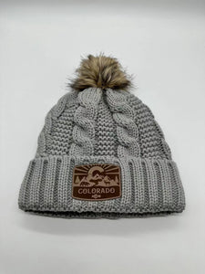 CO Patch Beanie Grey Pom- Item# Hat 8021 (6 Per Pack)