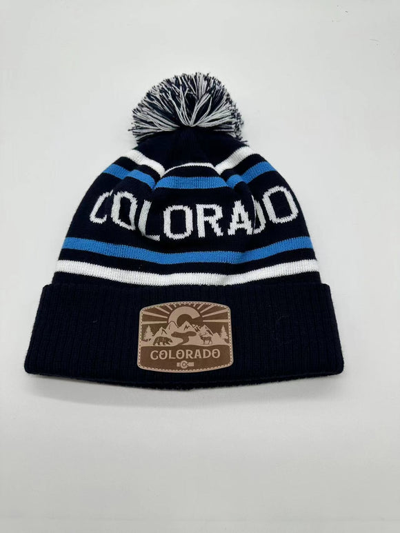 CO Patch Beanie Navy- Item# Hat 8014 (6 Per Pack)