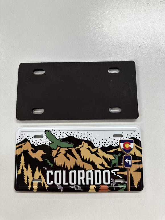 Colorado License Magnet Black & Gold- Item# Mag 7451 (12 Per Pack)