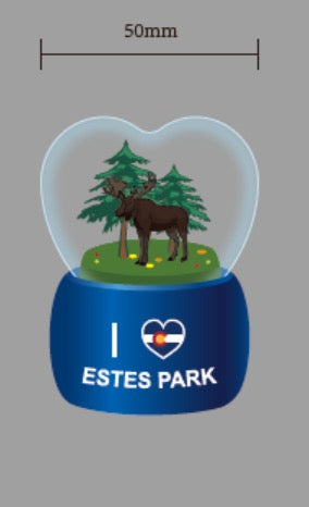 Estes Park Snowglobe Heart- Item# Globe 7352 (72 Per Master Carton)