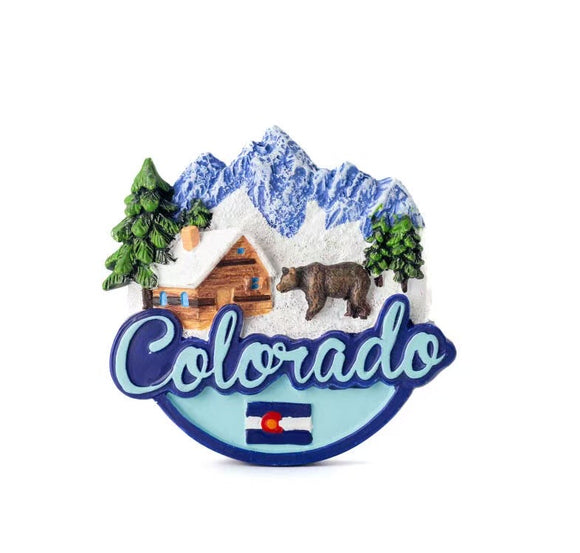 Colorado Handpainted Cabin Magnet: Item# Mag 9400  (12 Per Pack)