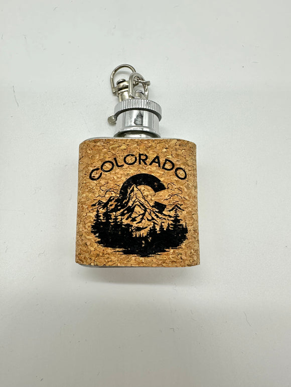Colorado Mini Flask Keychain Cork- Item# Flask 9264 (12 Per Pack)