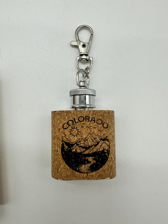 Colorado Mini Flask Keychain Cork- Item# Flask 9271 (12 Per Pack)