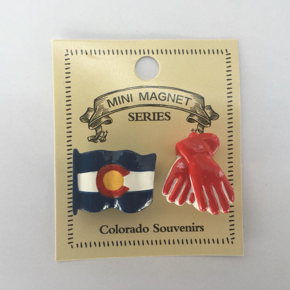 Colorado Mini Magnet Ski Glove & Flag
