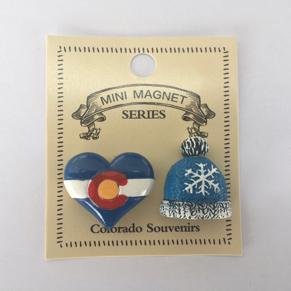 Colorado Mini Magnet Heart & Winter Hat