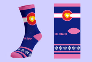 Colorado Sock Pink Heart- Item# “Sock 8502” 6 Per Pack)