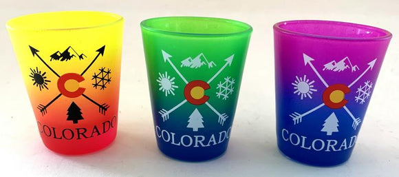 Tie Dye Shot Glasses Mixed Designs- Item#: Shot 8860 (12 Pack)