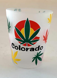 CO Frosted Shot Glass “Pot Leafs”- Item #: Potshot 8853 (12 Pack)