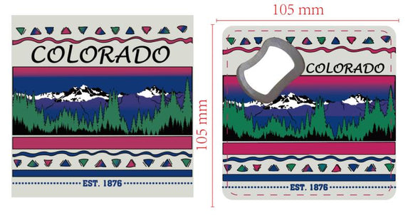 Colorado Coaster Retro Design With Bottle Opener:Item#: Coaster 2707 (12 Per Pack)