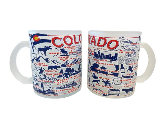 Colorado Frosted Map Coffee Mug- Item# Glass 9882 (6 Per Pack)