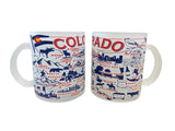 Colorado Frosted Map Coffee Mug- Item# Glass 9882 (6 Per Pack)