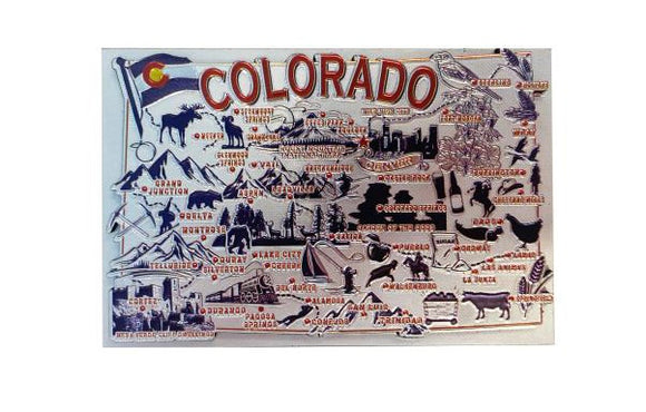 Colorado Map Foil Magnet- Item# Mag 9868 (12 Per Pack)