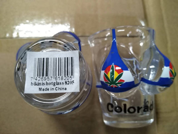 CO Bikini Shot Pot Leafs- Item #: Bikini Shotglass 8205 (12 Pack)