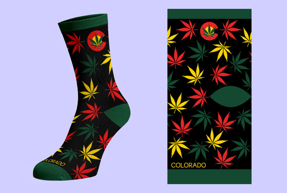 Colorado Sock Leaf 3: Item# “Sock 8410” (6 Per Pack)