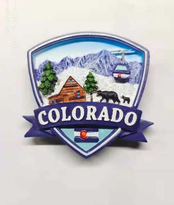 Colorado Handpainted Badge Magnet: Item# Mag 9417  (12 Per Pack)