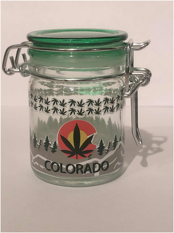 Colorado Stash Jar “Pot Leaf Trees”- Item #Jar 8281 (12 Pack)