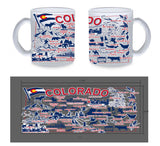 Colorado Frosted Map Coffee Mug- Item# Glass 9882 (6 Per Pack)