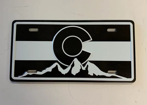 Colorado License Magnet Black and White- Item# Plate 3902 (12 Per Pack)