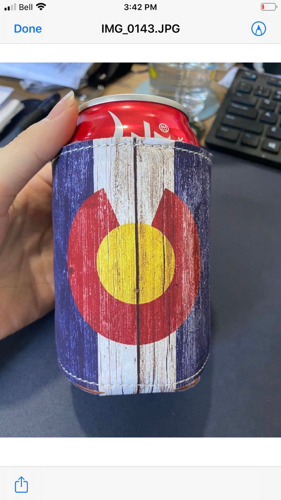 Colorado “Wood Grain” Coozie- Item #4076 (12 Per Pack)