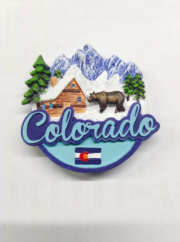 Colorado Handpainted Cabin Magnet: Item# Mag 9400  (12 Per Pack)